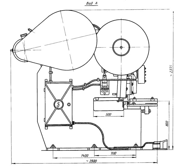Н3121 Габарит робочого простору і креслення общего вида ножниц